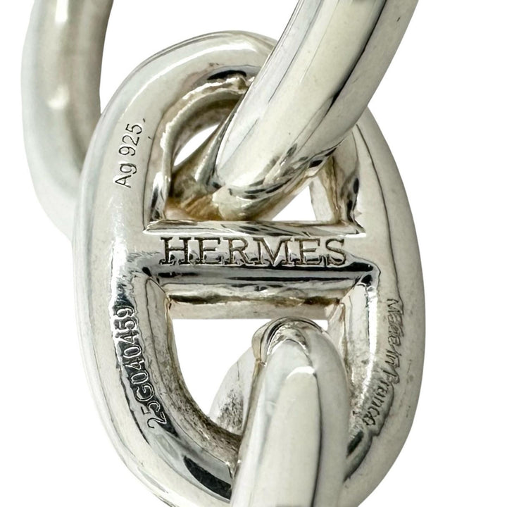 Excellent HERMES bracelet Chene Dunkle PM 15 frames Silver AG925 Women