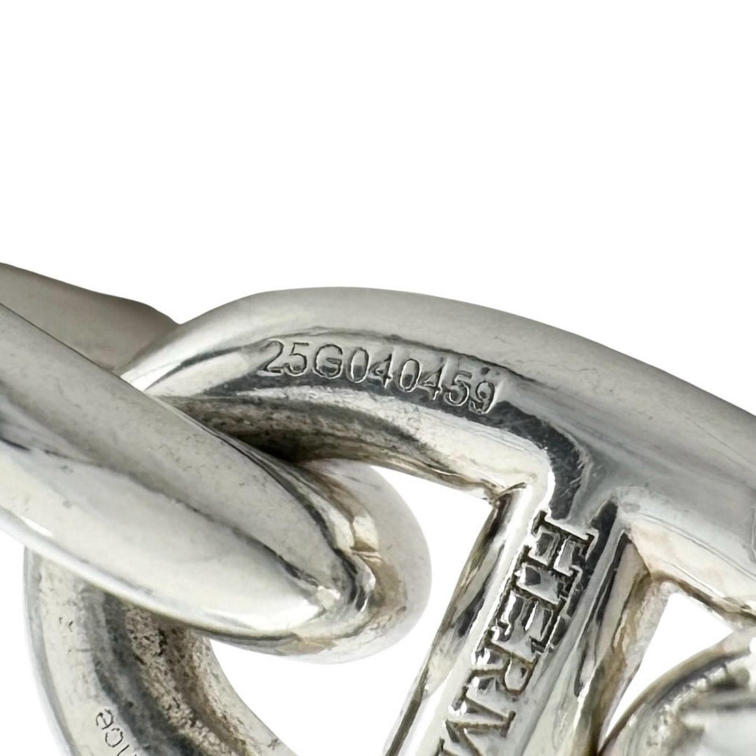 Excellent HERMES bracelet Chene Dunkle PM 15 frames Silver AG925 Women
