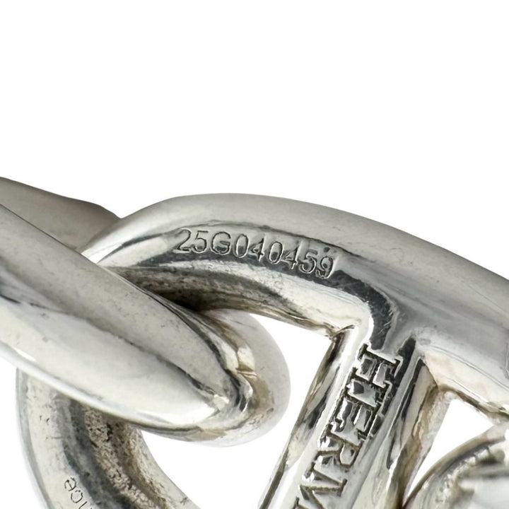 Excellent HERMES bracelet Chene Dunkle PM 15 frames Silver AG925 Women