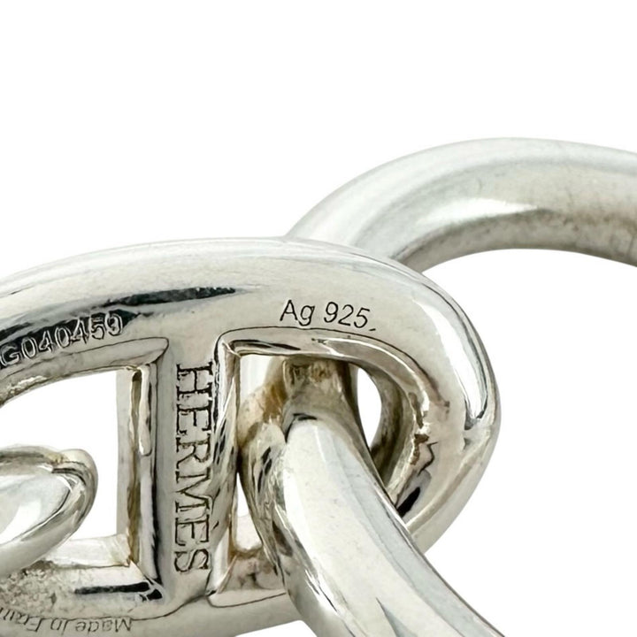 Excellent HERMES bracelet Chene Dunkle PM 15 frames Silver AG925 Women