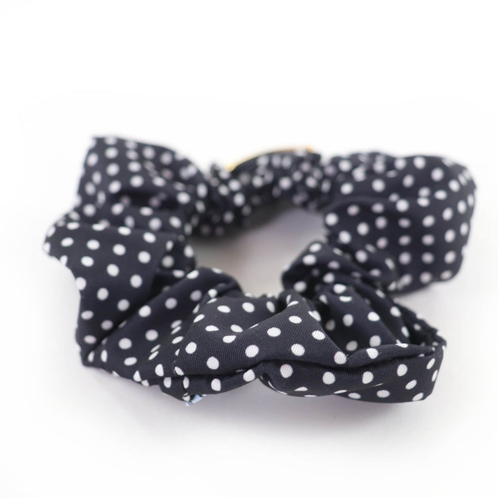 Pristine PRADA hair accessory Triangle logo Tessuto dot pattern scrunchie 1IF015