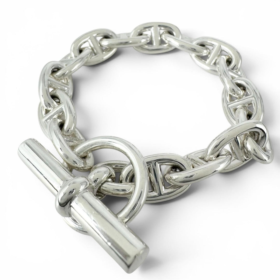 Excellent HERMES bracelet Chéne Dunkel PM 15 frames Silver AG925 Women