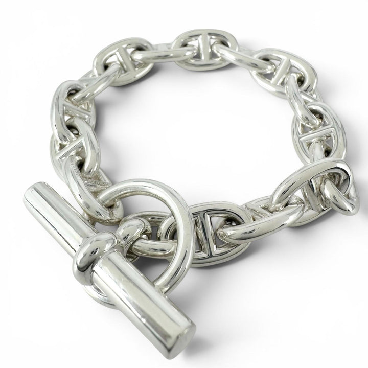 Excellent HERMES bracelet Chéne Dunkel PM 15 frames Silver AG925 Women