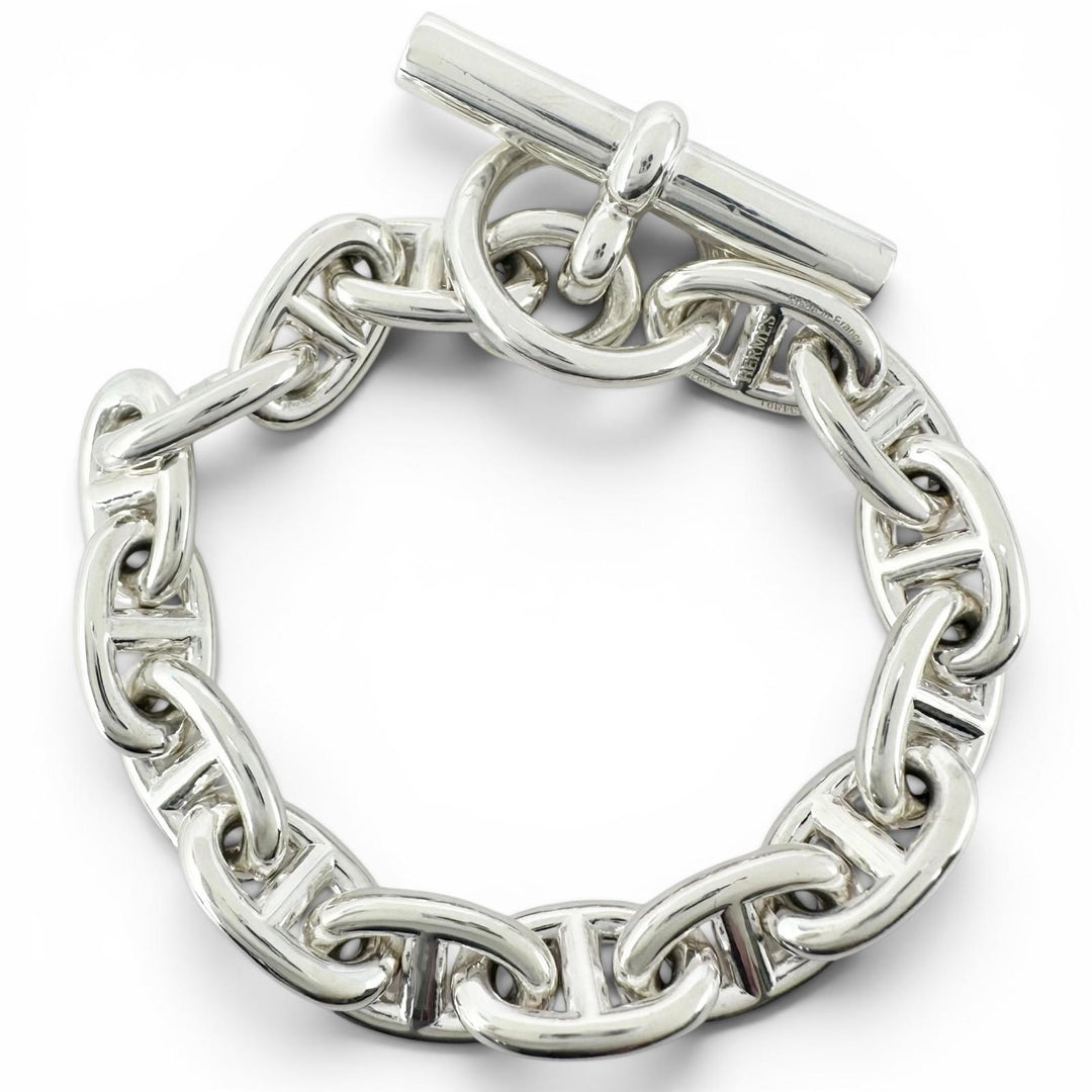 Excellent HERMES bracelet Chéne Dunkel PM 15 frames Silver AG925 Women
