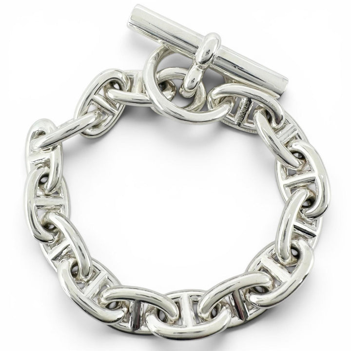 Excellent HERMES bracelet Chéne Dunkel PM 15 frames Silver AG925 Women