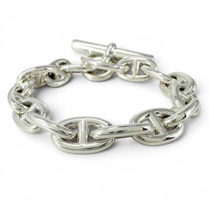 Excellent HERMES bracelet Chéne Dunkel PM 15 frames Silver AG925 Women