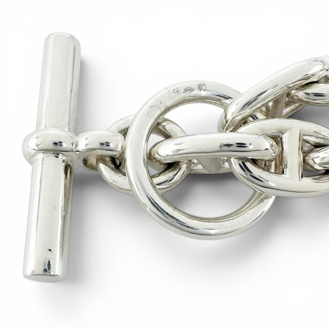 Excellent HERMES bracelet Chéne Dunkel PM 15 frames Silver AG925 Women