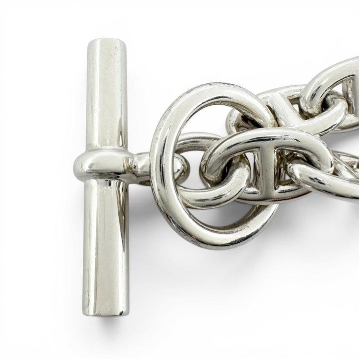 Excellent HERMES bracelet Chene Dunkle PM 15 frames Silver AG925 Women