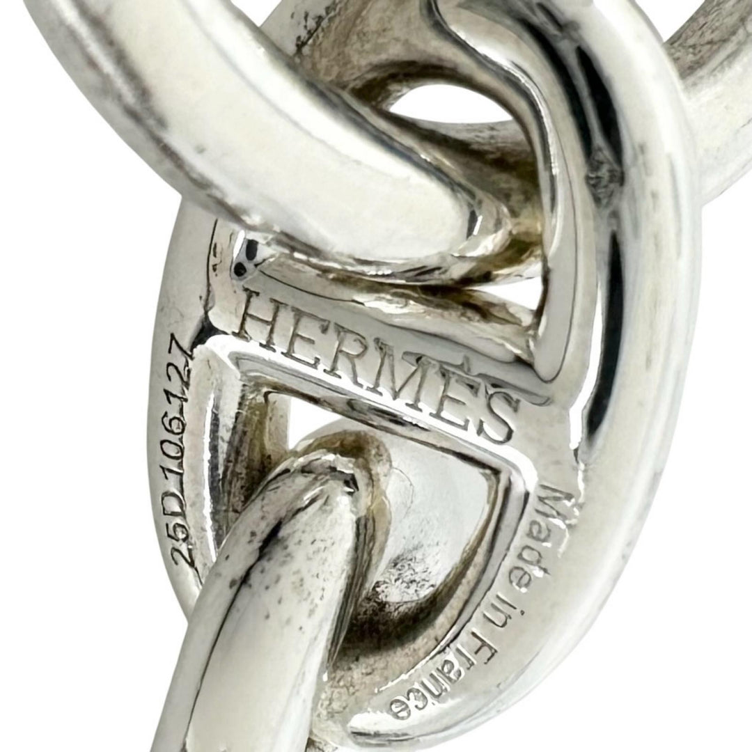 Excellent HERMES bracelet Chene Dunkle PM 15 frames Silver AG925 Women