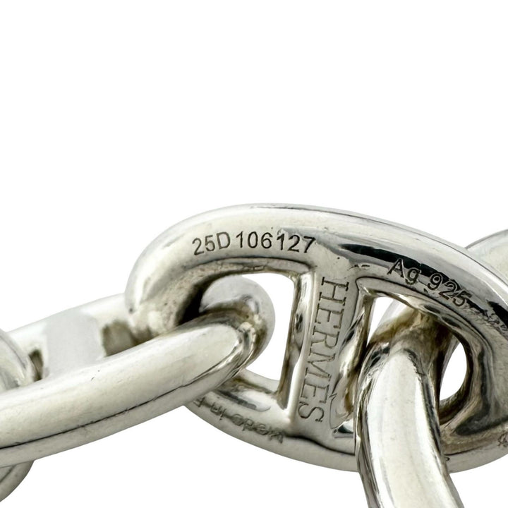 Excellent HERMES bracelet Chene Dunkle PM 15 frames Silver AG925 Women