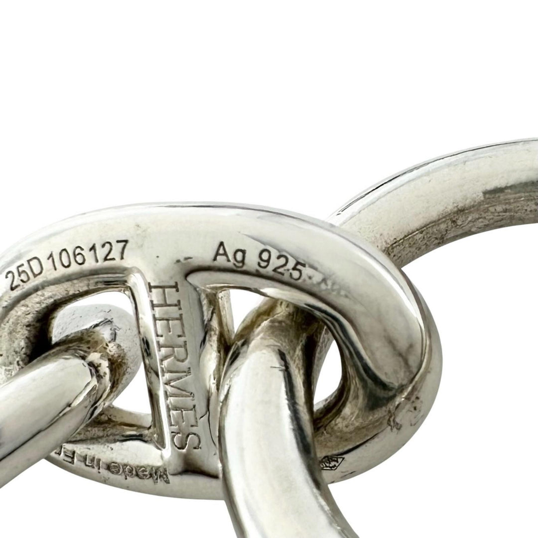 Excellent HERMES bracelet Chene Dunkle PM 15 frames Silver AG925 Women