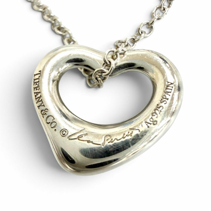 Great TIFFANY&Co. Double Open Heart Necklace Extra Mini Silver 925 Women