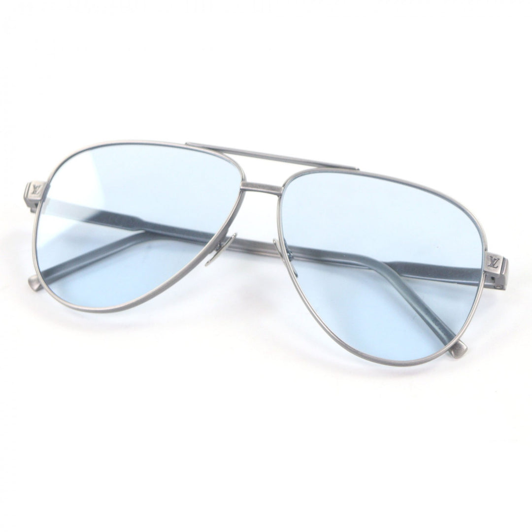 Excellent LOUIS VUITTON sunglasses LV Ride Two Bridges Teardrop Silver metal mens Z2544U