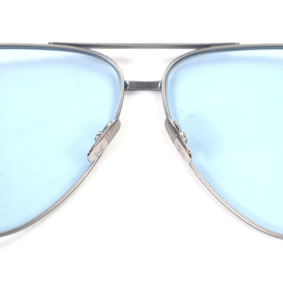 Excellent LOUIS VUITTON sunglasses LV Ride Two Bridges Teardrop Silver metal mens Z2544U