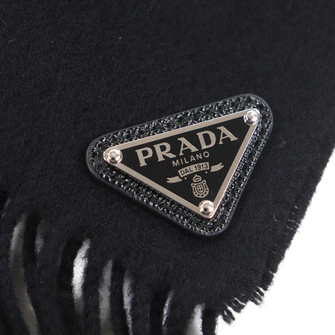 Excellent PRADA Scarf black silk mens 1FS065