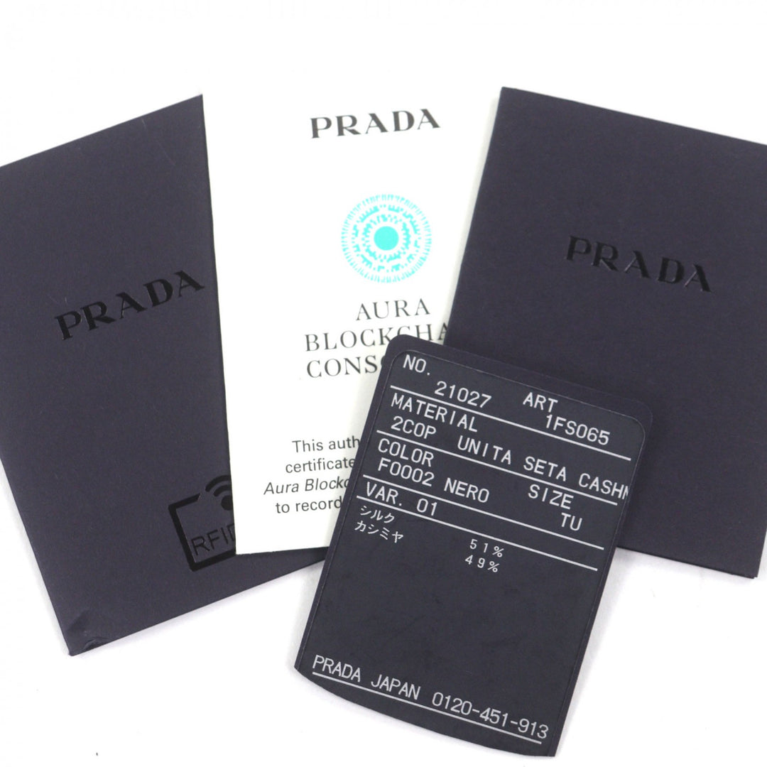 Excellent PRADA Scarf black silk mens 1FS065
