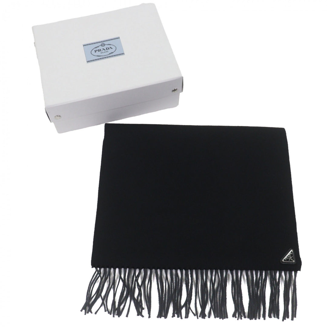 Excellent PRADA Scarf black silk mens 1FS065