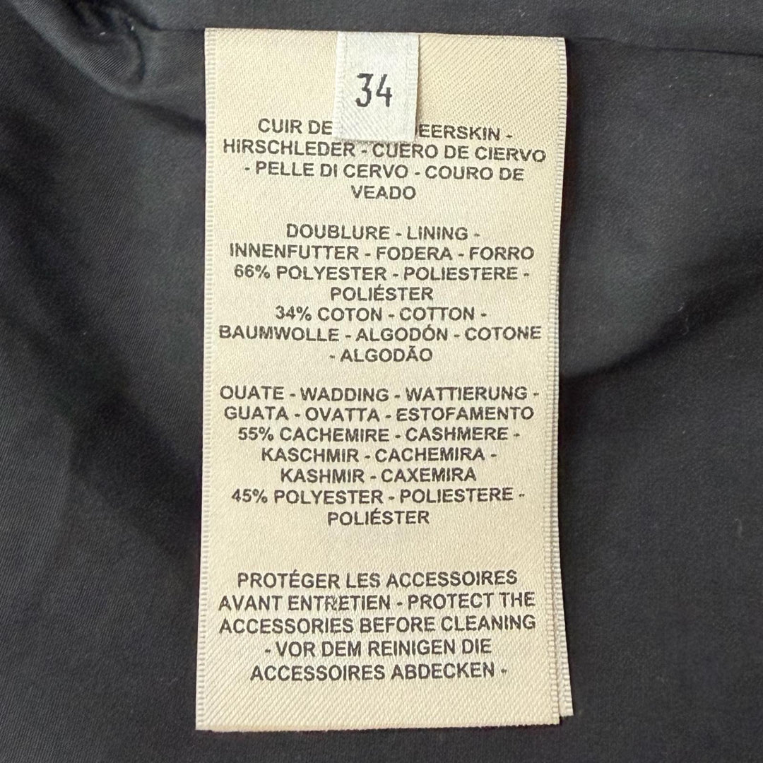 Discounted Excellent HERMES leather jacket black Dearskin Leather Women 34 3H1207D1