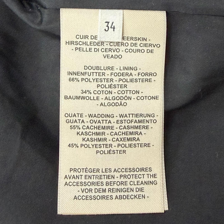 Discounted Excellent HERMES leather jacket black Dearskin Leather Women 34 3H1207D1