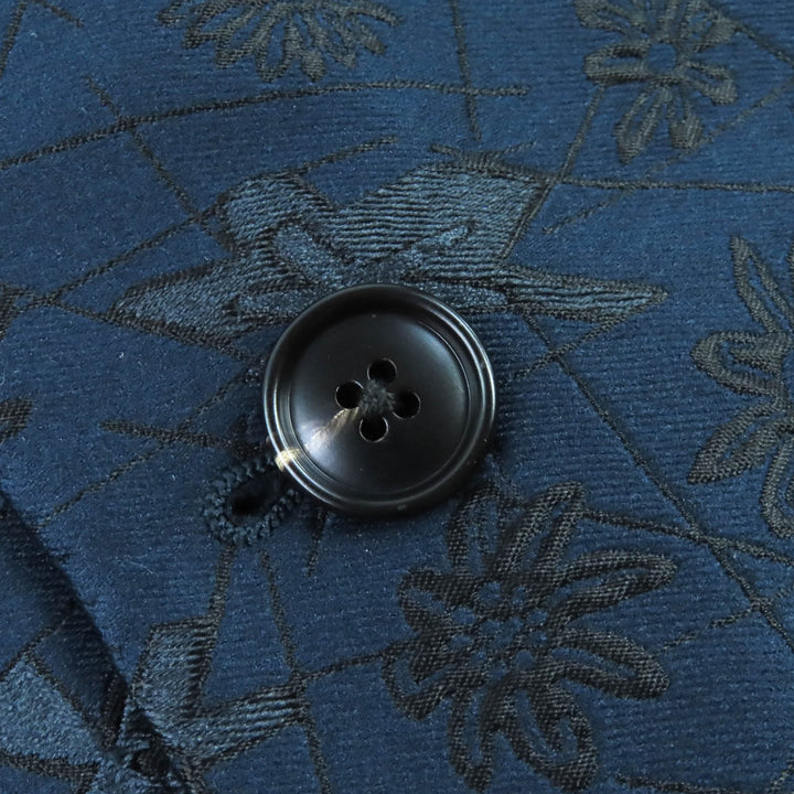 Excellent HERMES tailored jacket All-woven pattern single Navy polyester mens 50