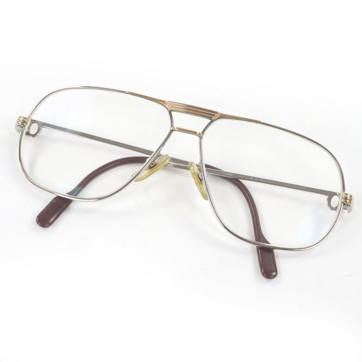 Very Good Cartier Glasses Trinity Two Bridges Silver mens