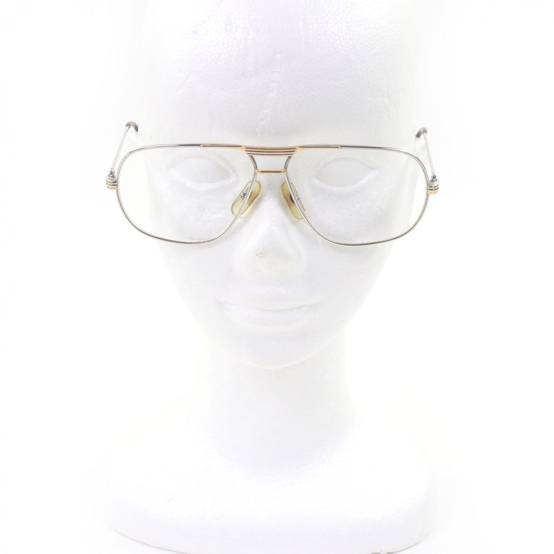 Very Good Cartier Glasses Trinity Two Bridges Silver mens