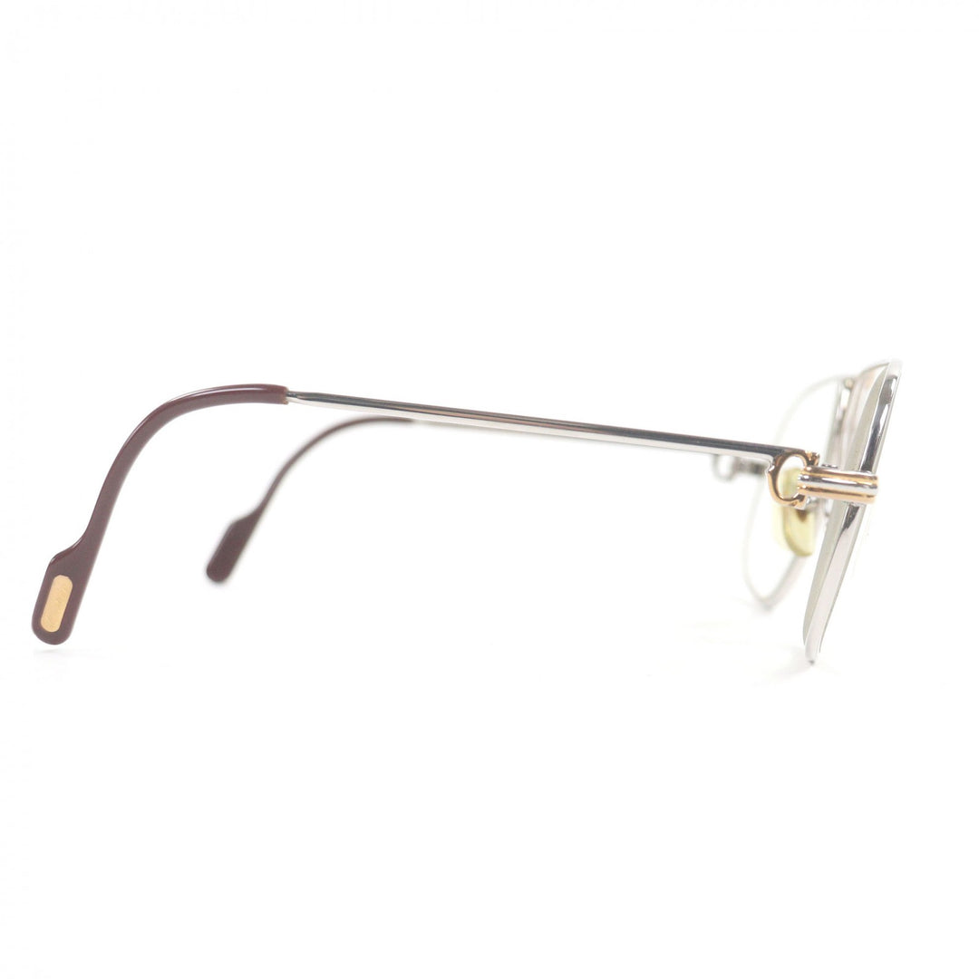 Very Good Cartier Glasses Trinity Two Bridges Silver mens
