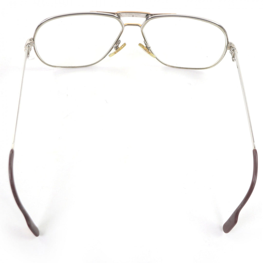Very Good Cartier Glasses Trinity Two Bridges Silver mens