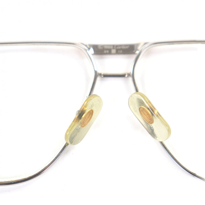 Very Good Cartier Glasses Trinity Two Bridges Silver mens