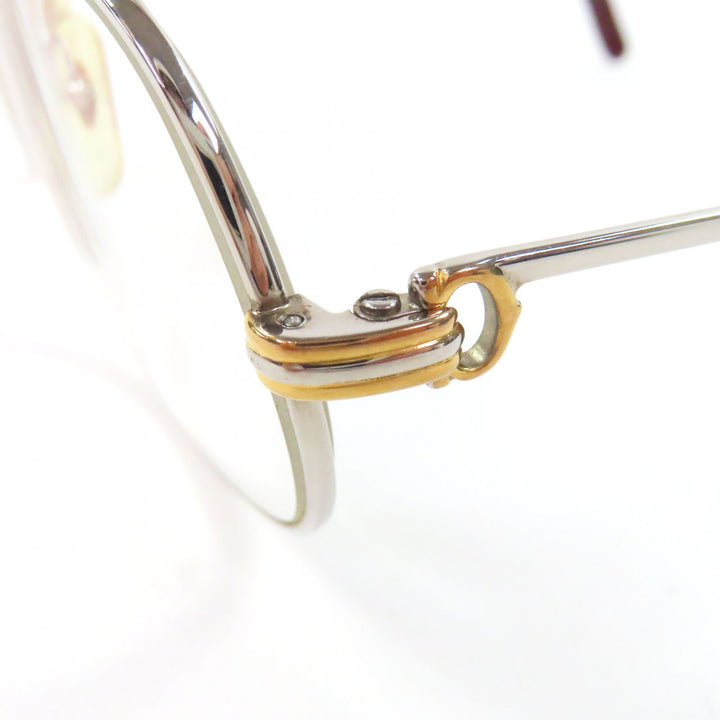 Very Good Cartier Glasses Trinity Two Bridges Silver mens