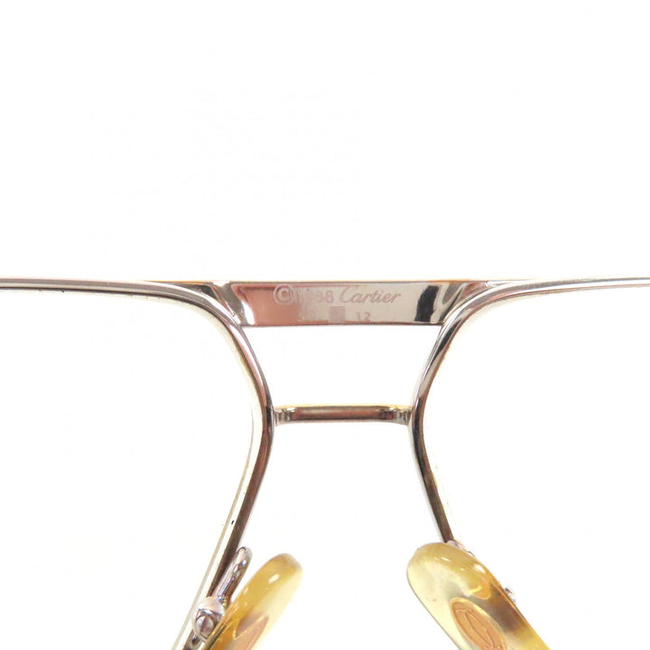 Very Good Cartier Glasses Trinity Two Bridges Silver mens