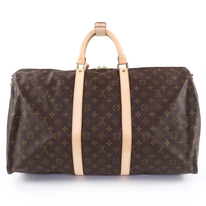 Excellent LOUIS VUITTON Boston bag Keepol Bandriere 55 Monogram canvas M41414