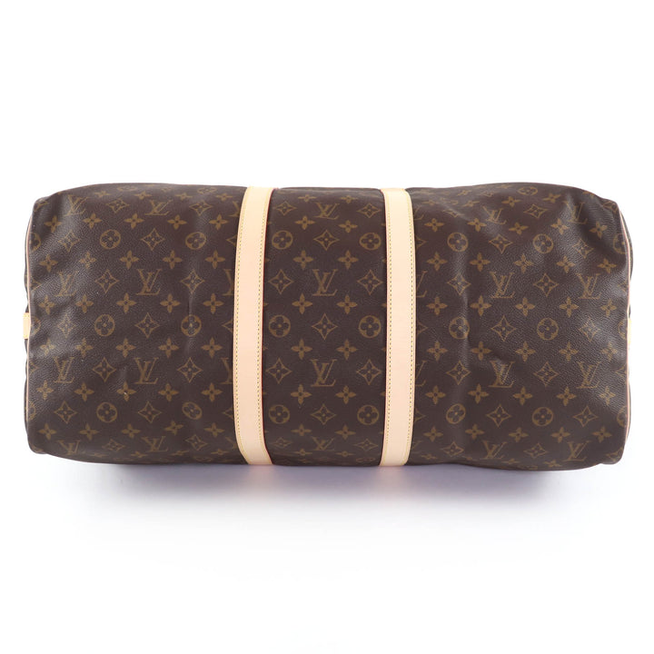 Excellent LOUIS VUITTON Boston bag Keepol Bandriere 55 Monogram canvas M41414
