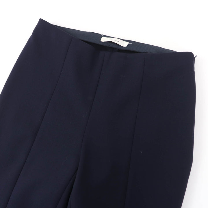 Excellent THE ROW Pants Straight Slim Bottoms Navy wool Women 0 4430-W1303