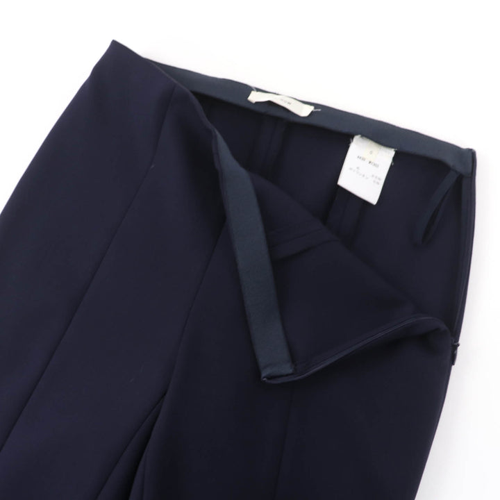Excellent THE ROW Pants Straight Slim Bottoms Navy wool Women 0 4430-W1303
