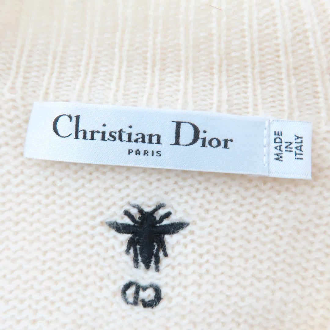 Great Christian Dior knit Bee embroidered long sleeves cashmere 42 014S59AM005