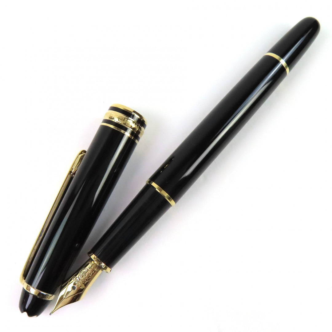 Very Good MONTBLANC fountain pen Meisterstück Classic white star black 14K mens