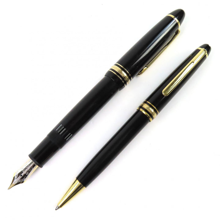 Very Good MONTBLANC Meisterstück Classic 146 Ballpoint Fountain Pen Set of 2 14K