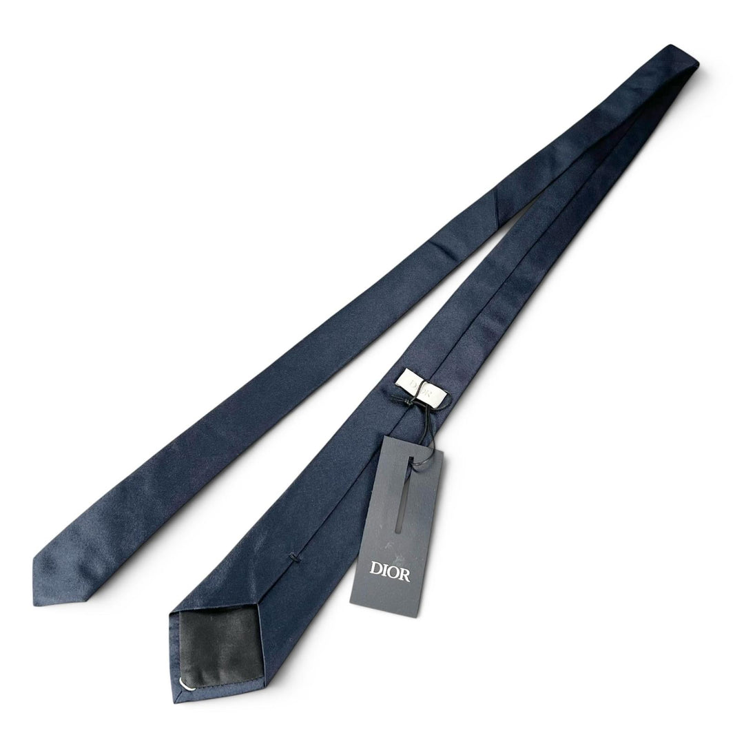 Pristine DIOR tie solid Navy silk mens 23U1047AU001