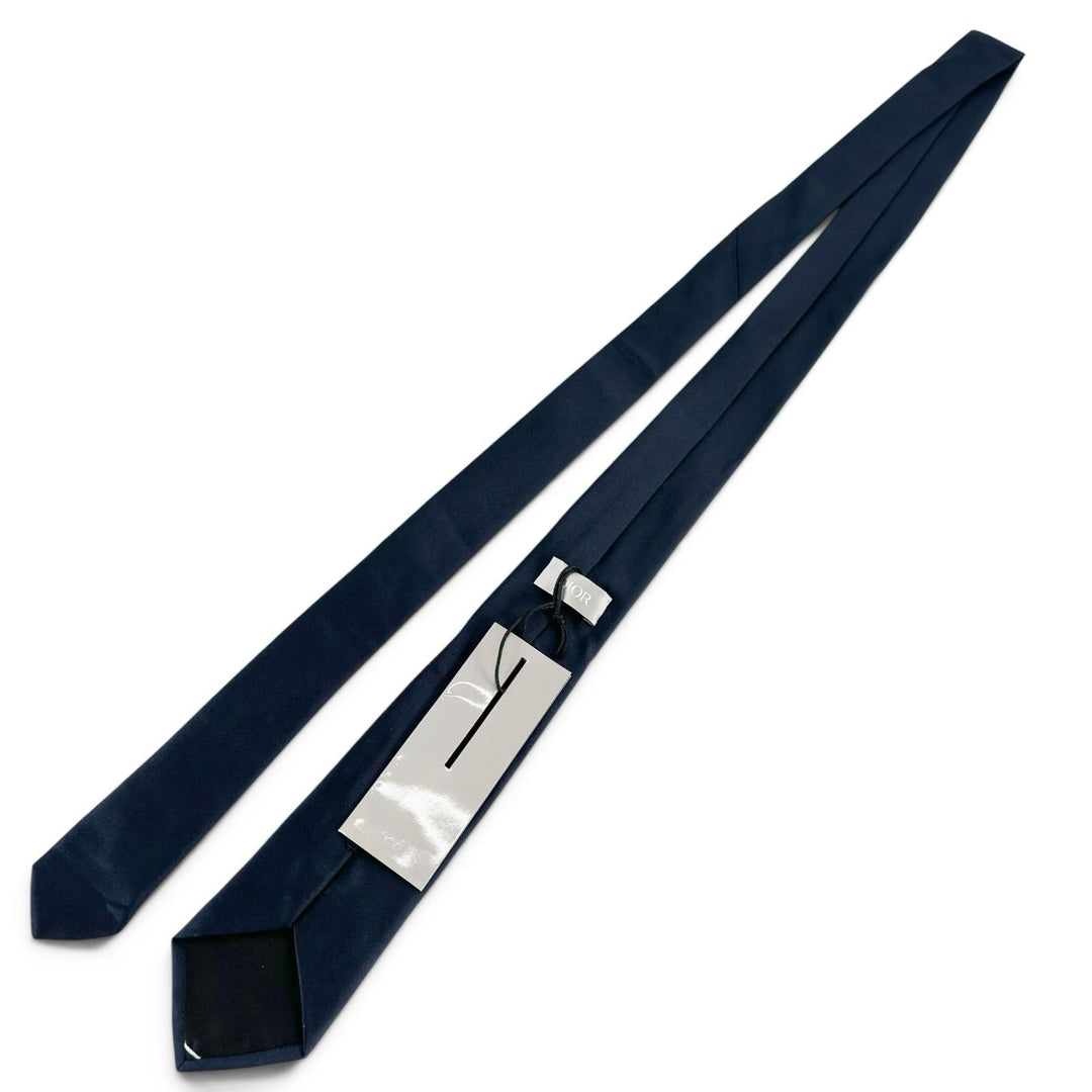 Pristine DIOR tie Solid Design Dark navy silk mens 23U1047AU001