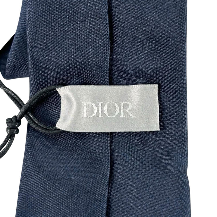 Pristine DIOR tie Solid Design Dark navy silk mens 23U1047AU001