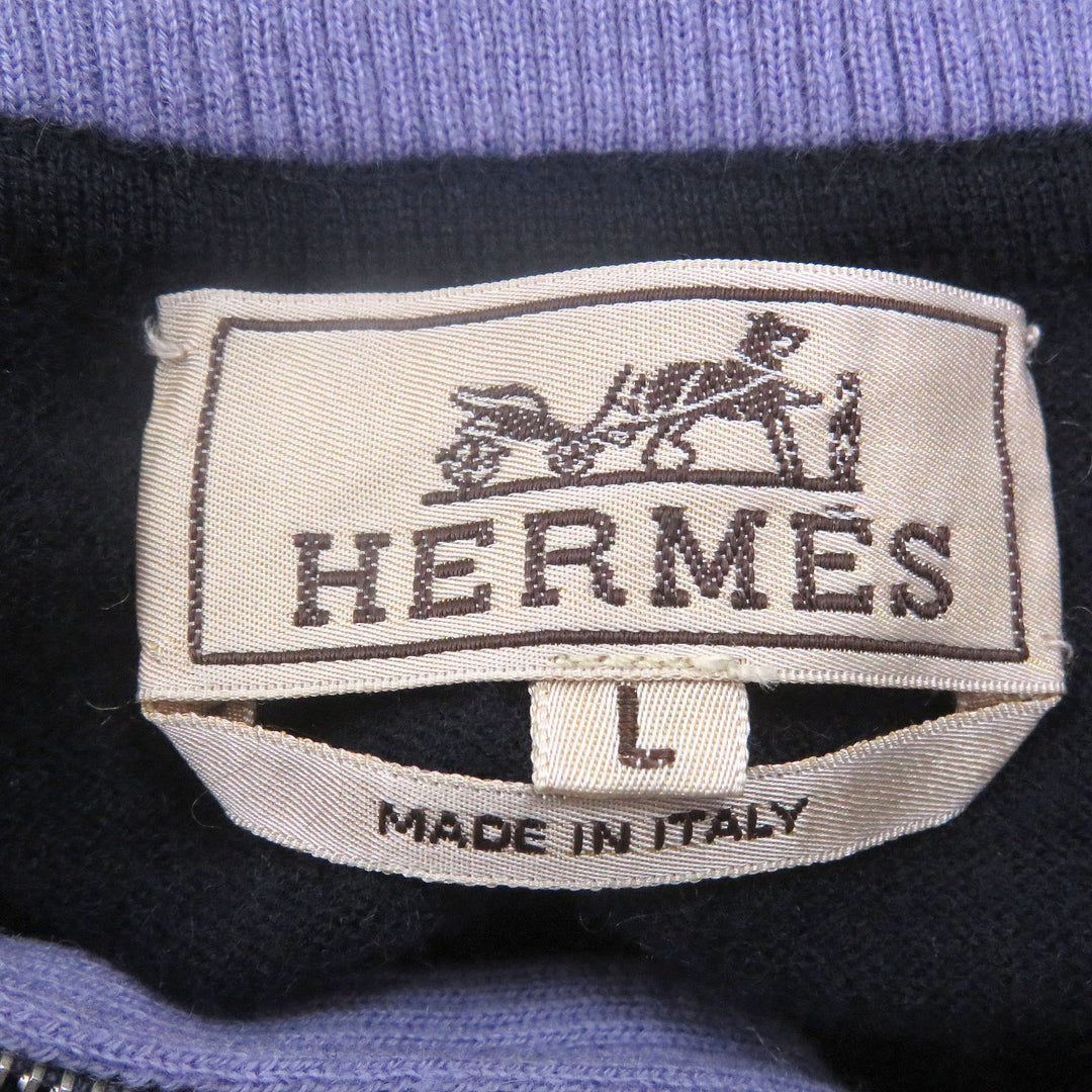 Excellent HERMES sweater Half-zip docking design lightweight