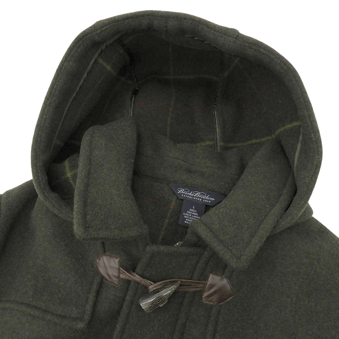 Great Brooks Brothers Duffel coat Dark green wool mens L