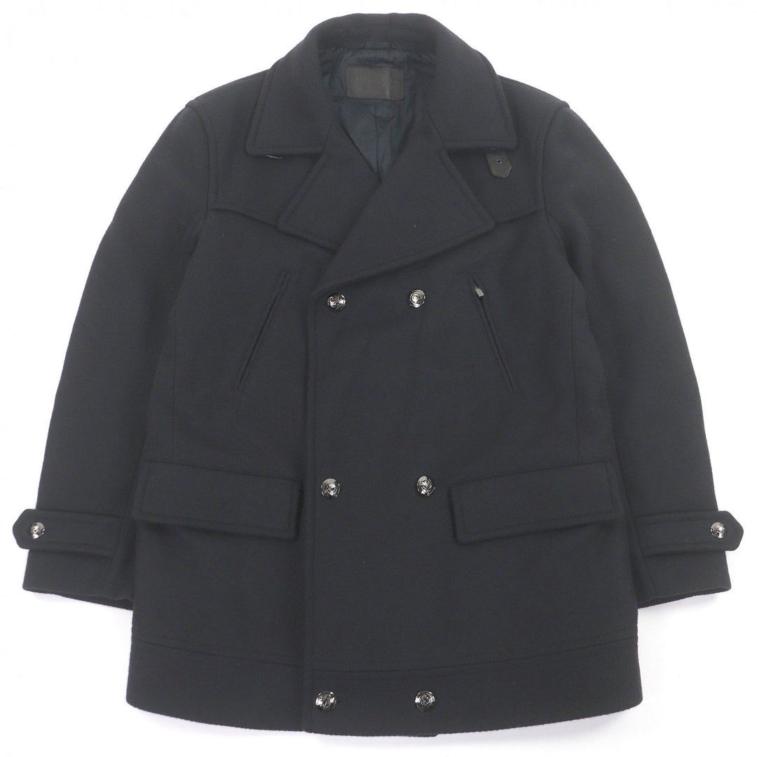 Great Salvatore Ferragamo pea coat Logo Silver Button Double Breasted