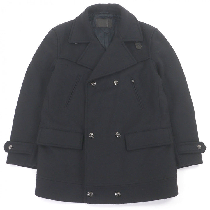 Great Salvatore Ferragamo pea coat Logo Silver Button Double Breasted
