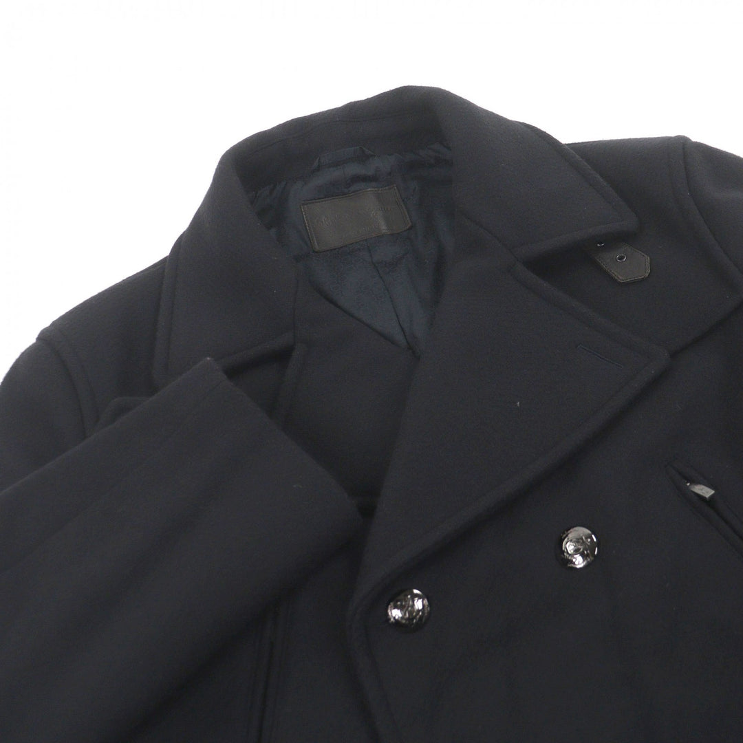 Great Salvatore Ferragamo pea coat Logo Silver Button Double Breasted