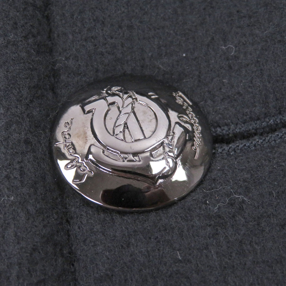 Great Salvatore Ferragamo pea coat Logo Silver Button Double Breasted
