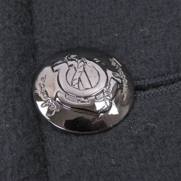 Great Salvatore Ferragamo pea coat Logo Silver Button Double Breasted