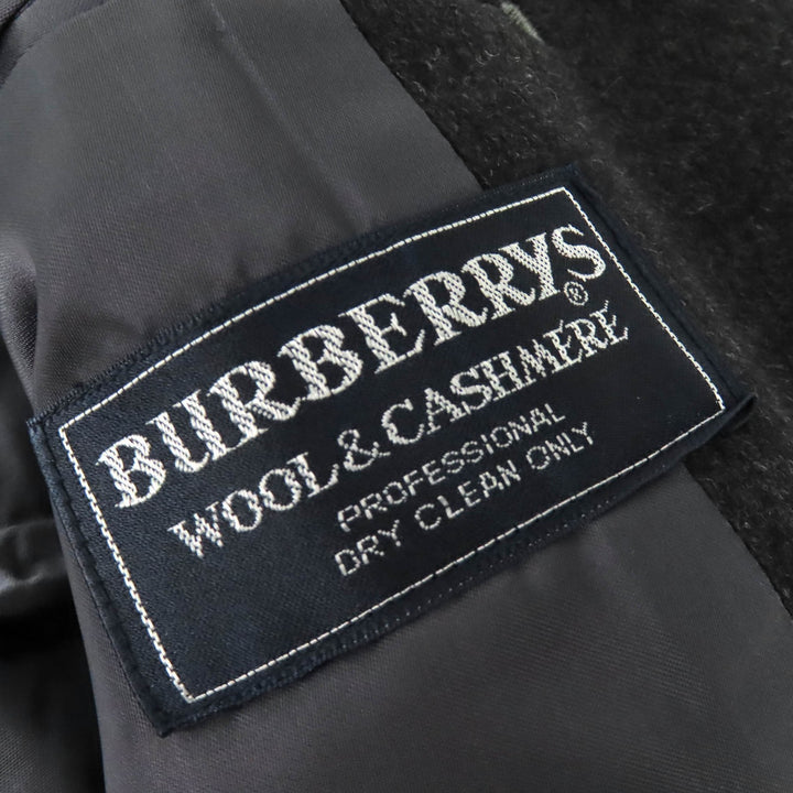 Great Burberrys coat long Charcoal gray cashmere mens