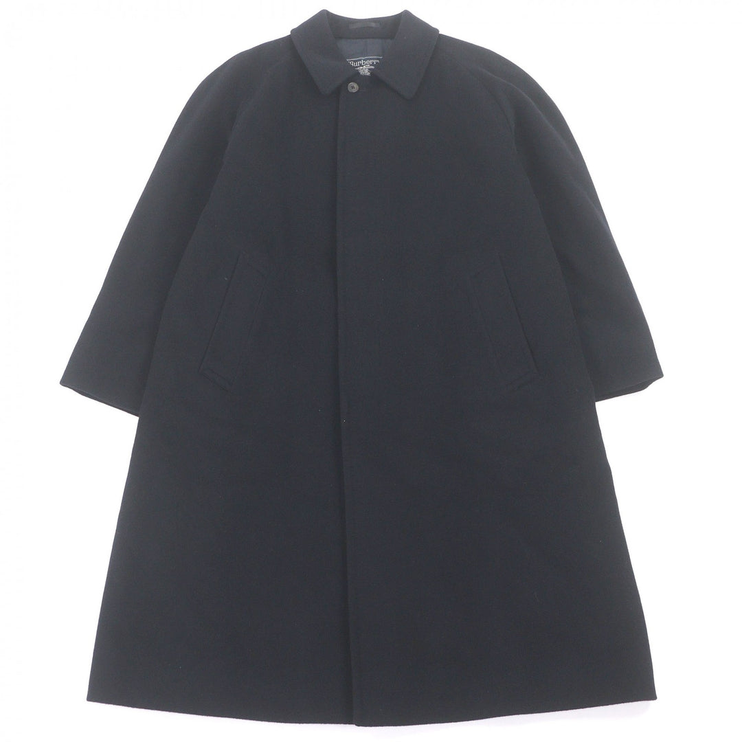 Great Burberrys coat Cashmere blend fly front Navy hair mens